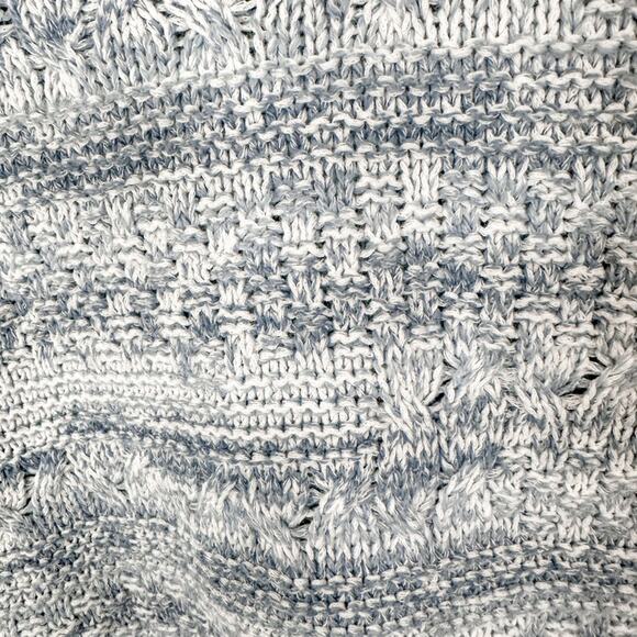 Caslon Blue & White Colorblock Split Hem Sweater, EUC, Size Small - Picture 6 of 13